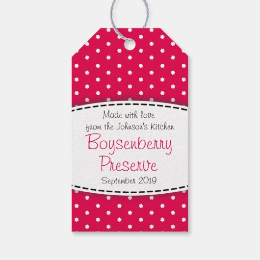 Boysenberryjam of geconserveerd rood fruit label cadeaulabel (Achterkant)