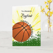 Boyvriend Basketball Birthday Card Kaart (Gele Bloem)
