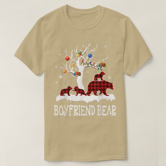 Boyvriend Beer Kerstmis Pajama Red Pset Buffalo T-shirt (Design voorkant)