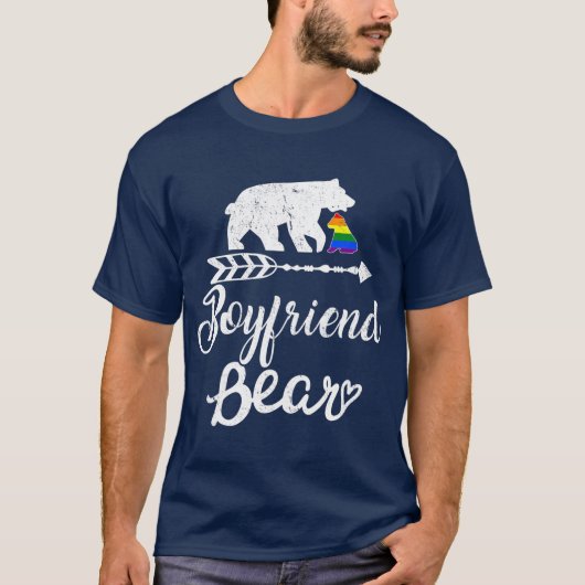 Boyvriend Beer LGB kerstregenboogpride Gay T-shirt (Voorkant)