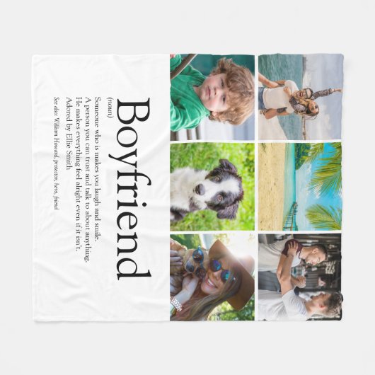 Boyvriend Definition 6 Photo Collage Fun Fleece Deken (Voorkant (Horizontaal))