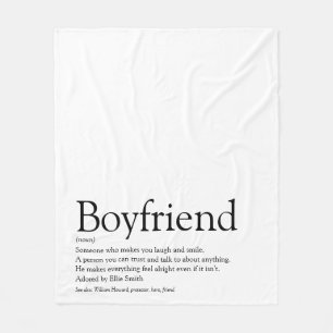 Boyvriend Definition Black en White Cool Fun Fleece Deken
