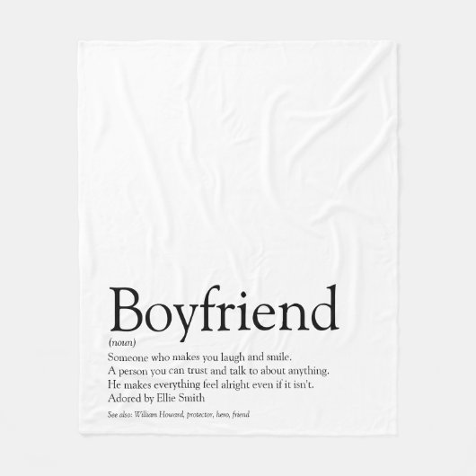 Boyvriend Definition Black en White Cool Fun Fleece Deken (Voorkant)