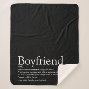 Boyvriend Definition Black en White Modern Sherpa Deken