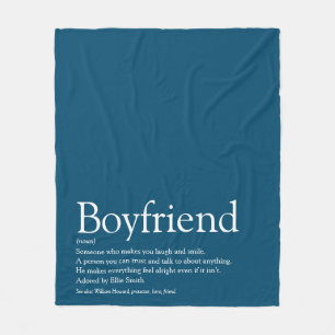 Boyvriend Definition Cool Fun Blue Fleece Deken