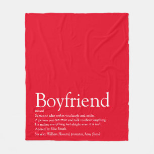 Boyvriend Definition Modern Fun Red Fleece Deken