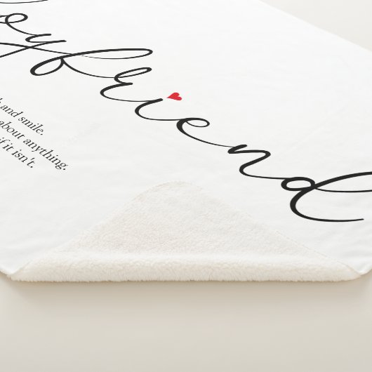 Boyvriend Definition Red Heart Elegant Script Sherpa Deken (3/4)