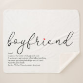 Boyvriend Definition Red Heart Elegant Script Sherpa Deken (Voorkant (horizontaal))