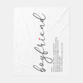 Boyvriend Definition Script Red Love Heart Fleece Deken (Voorkant)