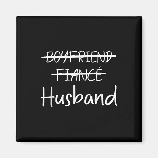 Boyvriend Fiance Husband T - shirts Bachelorette W Magneet (Voorkant)