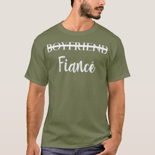 Boyvriend Fiance Verloving T-shirt Engaged Couples (Voorkant)
