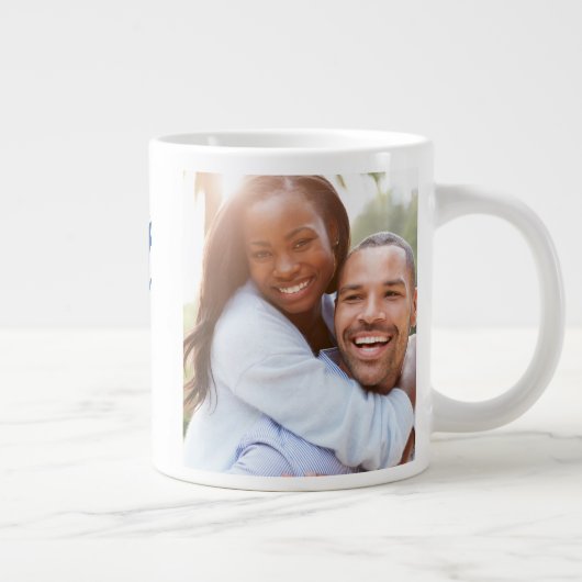 Boyvriend Foto met zee blauw script Grote Koffiekop (Rechts)