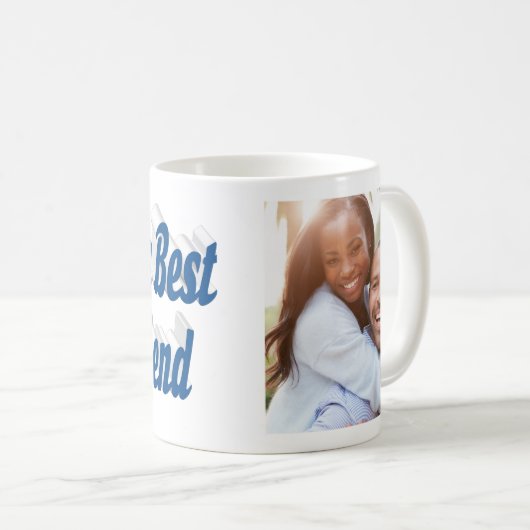 Boyvriend Foto met zee blauw script Koffiemok (Voorkant rechts)