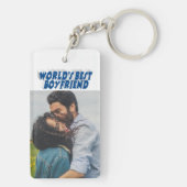 Boyvriend foto zee blauwe 3d tekst sleutelhanger (achterkant)