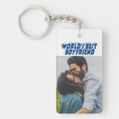 Boyvriend foto zee blauwe 3d tekst sleutelhanger (Voorkant)