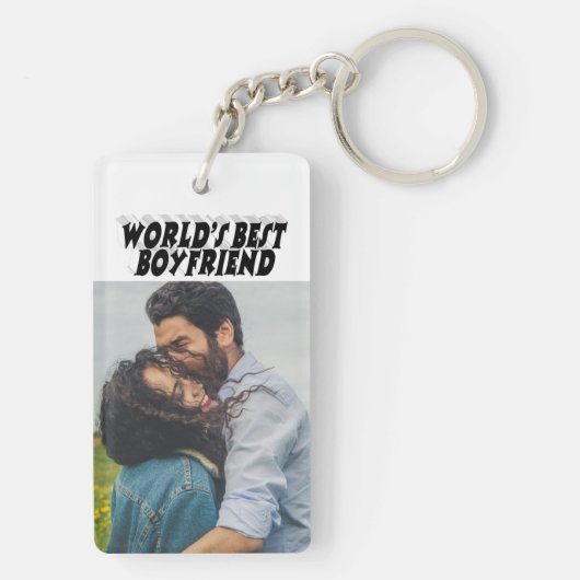 Boyvriend foto zwarte 3d tekst sleutelhanger (achterkant)