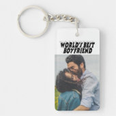 Boyvriend foto zwarte 3d tekst sleutelhanger (Voorkant)