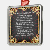 Boyvriend gedicht — Zwart design Metalen Ornament (Links)