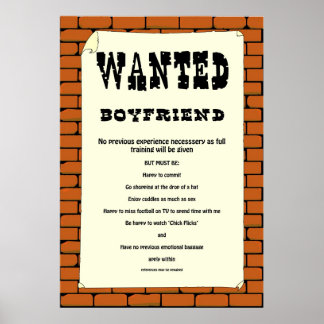 Boyvriend Gezocht Poster. Poster