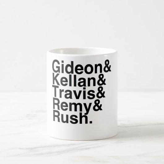 Boyvriend-Gideon, Kellan, Travis, Remy, Rush Koffiemok (Center)