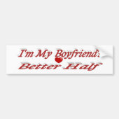 Boyvriend grappige citaat rode tekst bumpersticker (Voorkant)