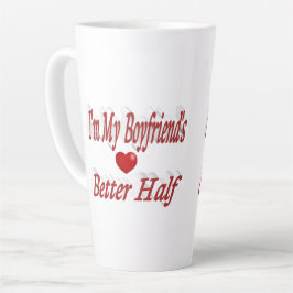 Boyvriend grappige citaat rode tekst latte mok