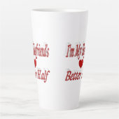 Boyvriend grappige citaat rode tekst latte mok (Voorkant)