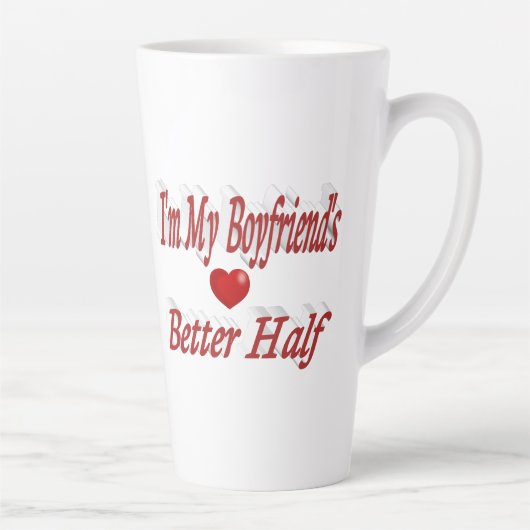 Boyvriend grappige citaat rode tekst latte mok (Rechts)