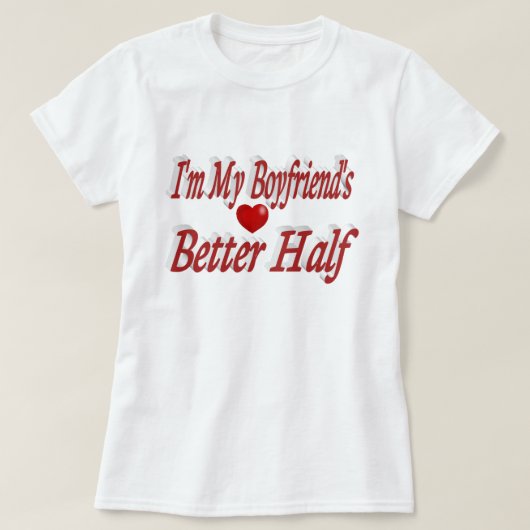 Boyvriend grappige citaat rode tekst t-shirt (Design voorkant)