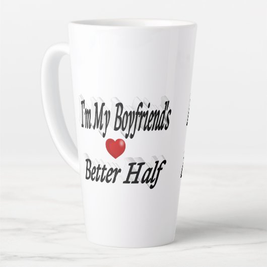 Boyvriend grappige citaat zwarte tekst latte mok (Linkerhoek)