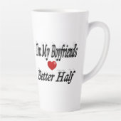 Boyvriend grappige citaat zwarte tekst latte mok (Rechts)