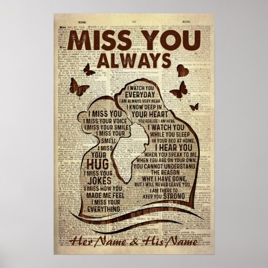 Boyvriend/man in de hemel die je altijd mist poster (Voorkant)