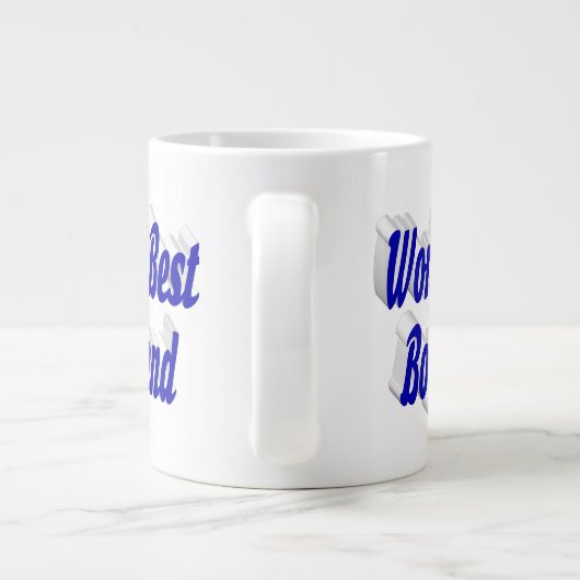 Boyvriend met blauw half script grote koffiekop (Achterkant)