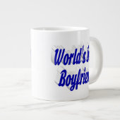 Boyvriend met blauw half script grote koffiekop (Voorkant rechts)