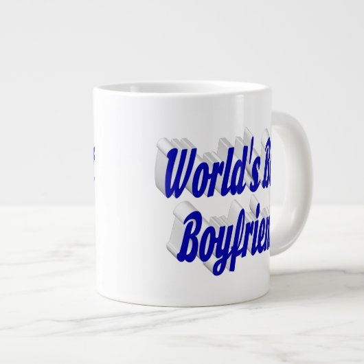 Boyvriend met blauw half script grote koffiekop (Voorkant rechts)