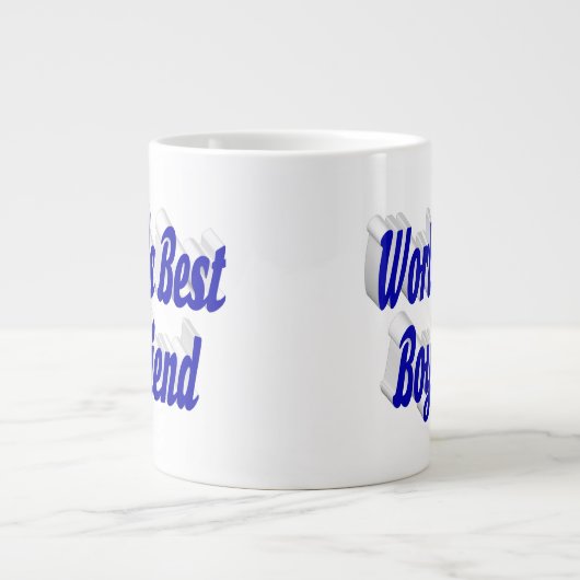 Boyvriend met blauw half script grote koffiekop (Voorkant)