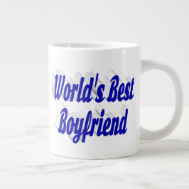 Boyvriend met blauw half script grote koffiekop
