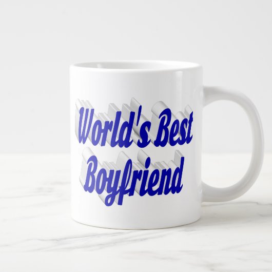 Boyvriend met blauw half script grote koffiekop (Rechts)
