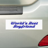 Boyvriend met blauw script bumpersticker (Op auto)