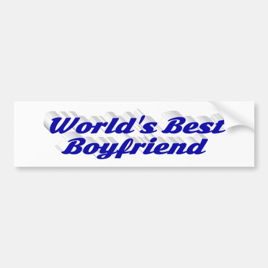 Boyvriend met blauw script bumpersticker (Voorkant)