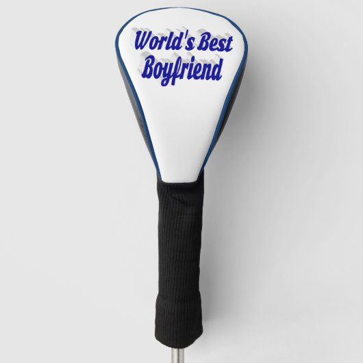 Boyvriend met blauw script golfheadcover (Voorkant)
