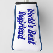 Boyvriend met blauw script golfheadcover (Draai 90)