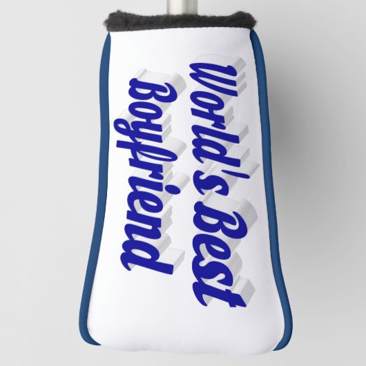 Boyvriend met blauw script golfheadcover (Draai 90)