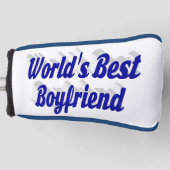 Boyvriend met blauw script golfheadcover (Voorkant)