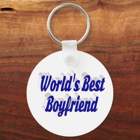 Boyvriend met blauw script sleutelhanger (Voorkant)
