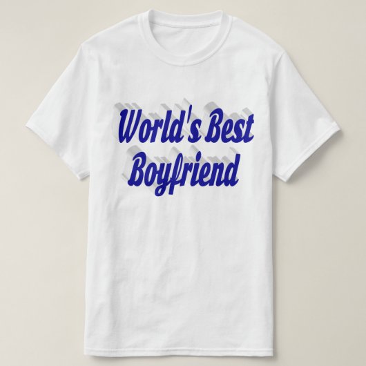 Boyvriend met blauw script t-shirt (Design voorkant)