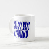 Boyvriend met blauwe halve typografie koffiemok (Voorkant links)