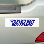 Boyvriend met blauwe typografie bumpersticker (Op auto)