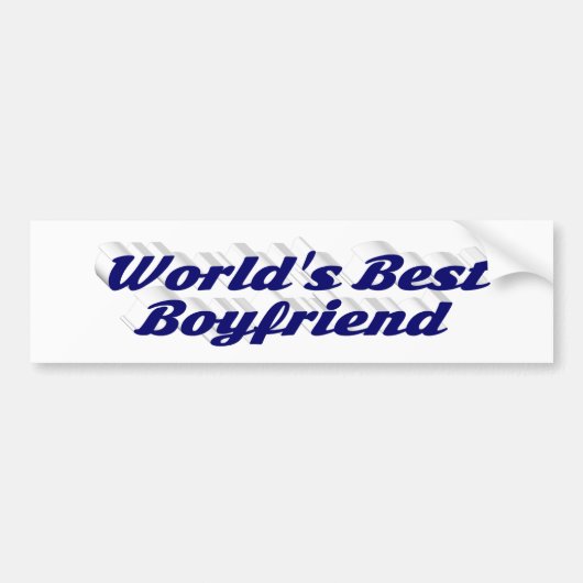 Boyvriend met donkerblauw script bumpersticker (Voorkant)
