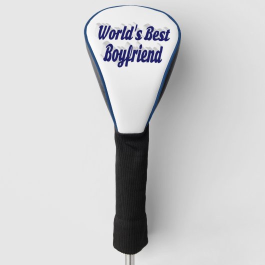 Boyvriend met donkerblauw script golfheadcover (Voorkant)